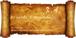 Kristóf Arnolda névjegykártya